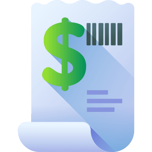 Illustration of an invoice with a dollar sign